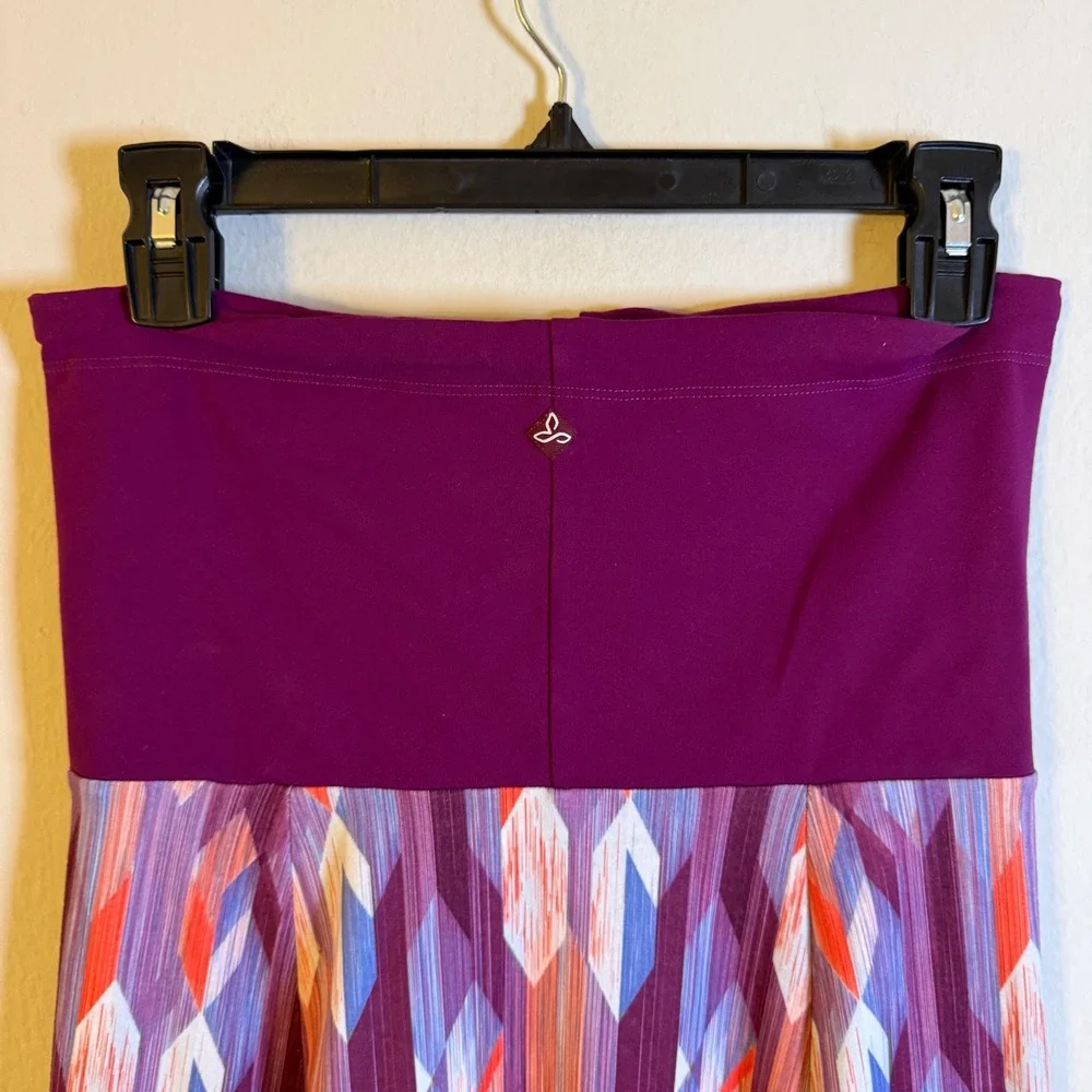 Prana Purple Geometric Diamond Print Midi dress Womens‎ Size Medium Tie front